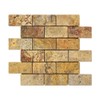 Scabos Travertine 2 X 4 Brick Mosaic Tile, Tumbled (Box