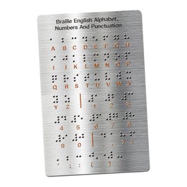 F Fityle Braille Alphabet Board Braille Board Punctuation Gifts Numbers with Raised Dots Braille English Alphabet, for Adults Students