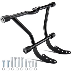 MoKitDora Engine Guard Highway Peg Two-Step Front Crash Bar for Harley Softail 2018-2024 Fat Boy FLFB/S Street Bob Low Rider Sport Glide FLSB Slim Breakout, Black