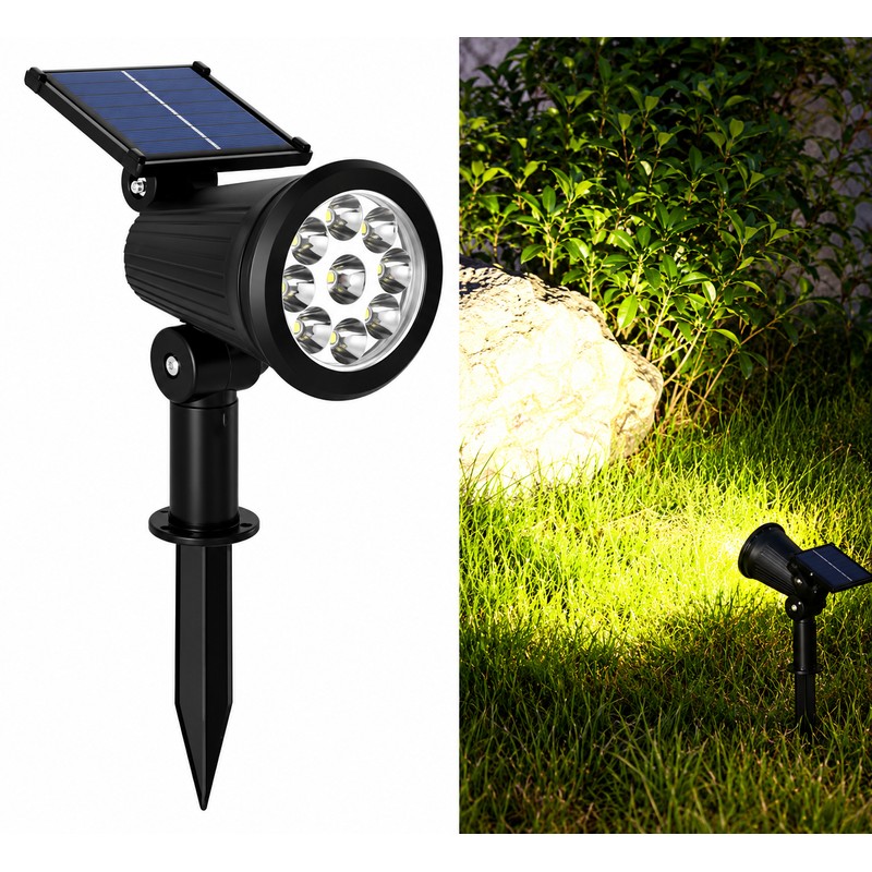 9 LED Solar Powered Garden Spotlight – Adjustable IP65 Waterproof