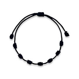 Genérico - Bracelet 7 knots red - Against the evil eye - Red thread protection negative energy - Amulet for good luck and friendship - Men women children couple friends, Desde 11 cm a 28 cm, Nylon