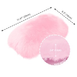Andalus Brands Pure Australian Sheepskin Fluffy Car Center Console Cover, Luxurious Non-Shedding Furry Arm Rest Cover for Car, Versatile for All Seasons, Pink - (11.47" X 6.3")