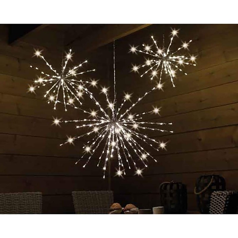 Lumineo 160 LED Warm White Flashing Polestar, Silver Wire, 27