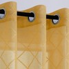 KOUFALL Gold Curtains for Living Room 84 Inches Long,Sheer Geometric