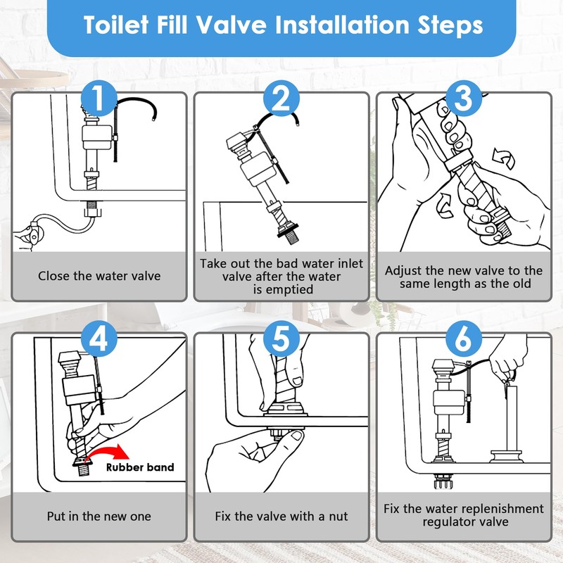 Saillong Toilet Float Replacement Kit, Universal Toilet Flusher Replacement Kit