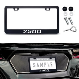 JYMAOYI 2X For Dodge Ram 2500 Cab Accessories Metal License Plate Tag Frame Cover Black