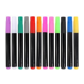 Signsxcel12-Color Markers for LED Note Board with Colors,Compatible with Light Up Drawing Board and Cosmody Led Boards,Neon Erasable Markers,Wet or Dry Erase.