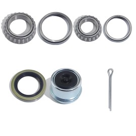 1 Set Fits 3500 Lbs 1-1/16'' to 1-3/8" inch Axles Trailer Wheel Hub Kit, Include L68149/L68111 ＆ L44649/L44610 Bearings, 171255TB Seal, OD 1.98" Dust Cover and Cotter Pin.