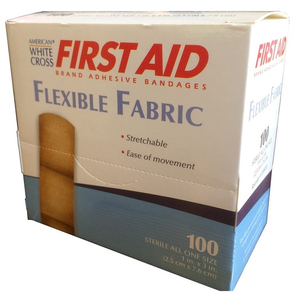 Sterile Lightweight Flexible Fabric Adhesive Bandages 1" x 3"