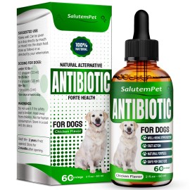 Salutempet Dog Antibiotics for Infection, Cough, & UTI | Herbal, Chicken Flavor | 2 Oz