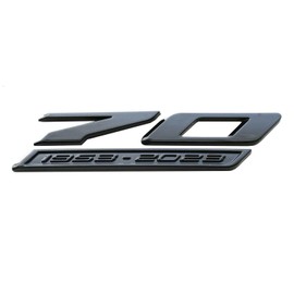 Pair Set 70th Anniversary Side Emblems Car Fender Badge Decal Replacement for 2020-2024 C8 Corvette Genuine GM 70th (Glossy Black)