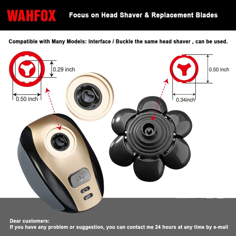 FOXSONIC 7 Blades Compatible with Wyklaus SHPAVVER shaver Head Shaver