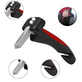 XXSLY car door handle for disabled mobility aids for car with integrated led torch, seat belt cutter and car window breaker multifunctional portable car handle