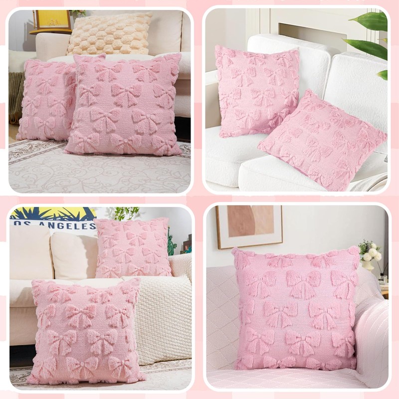 Pink Pillow Cases, Pillowcases, 2 PCS Pink Cushion Covers with