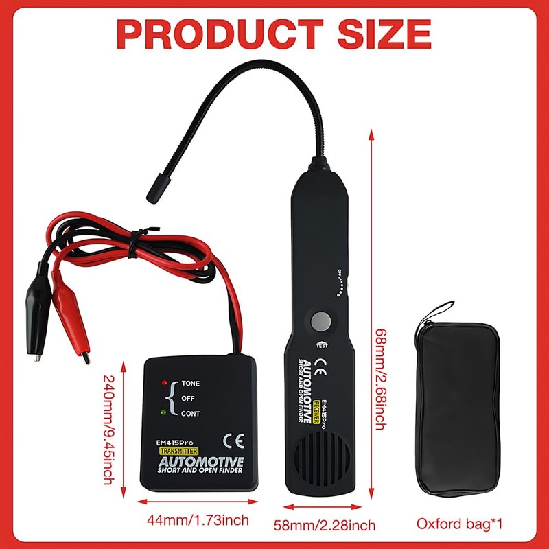 Car Open Short Circuit Finder Tester DC 6-42V, HOVCEH em415Pro