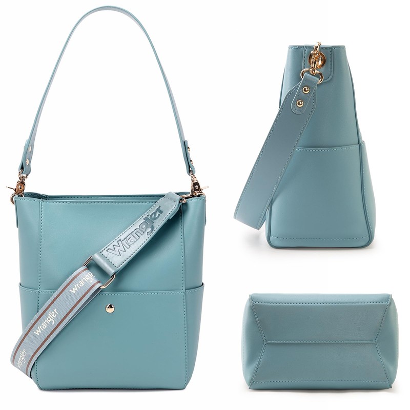 Wrangler - Bolso bandolera para mujer, con inserto organizador, Azul