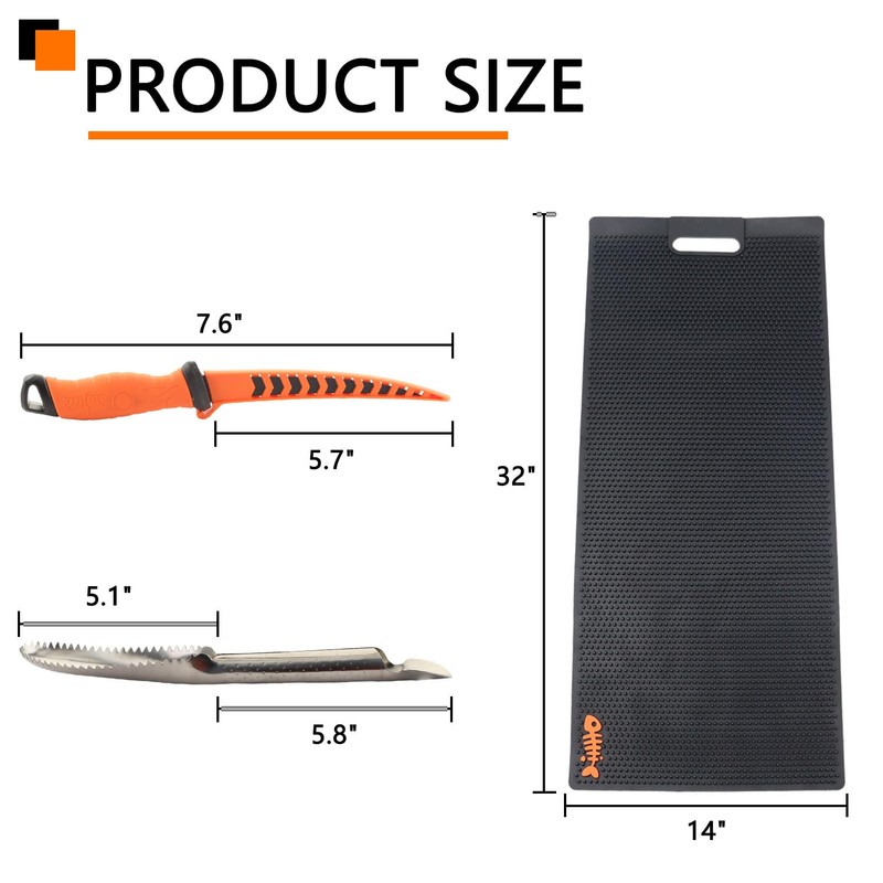 AFEISOL 32 Inch Non Slip Fish Fillet Mat Heavy Duty