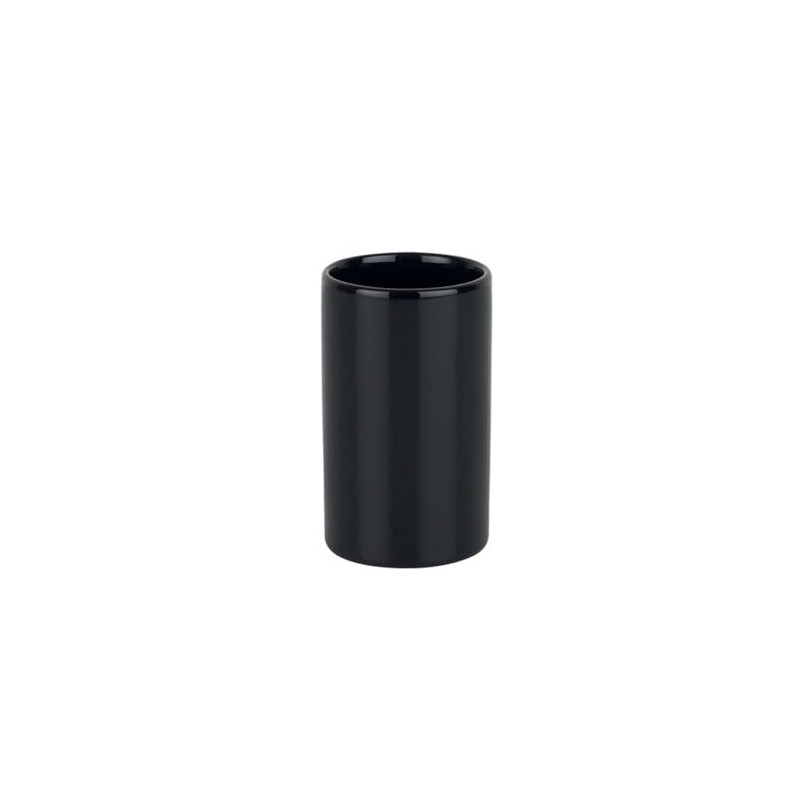 Spirella Zahnputzbecher Zahnbürstenhalter Keramik Tube 7x11,5 cm Schwarz