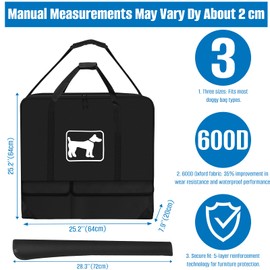 SIRUITON Dog Playpen Storage Bag,Fits 24" H 8 Panels and 9 Stakes Suitable for Foldable Exercise Pet Playpen, Dog Fence Travel Bag with Reinforced Double Handles. (Black, Fits 24in)