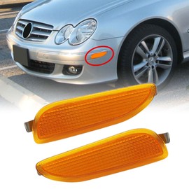 Priprilod Front Left & Right Side Marker Light Turn Signal Lamp 1 Pair Compatible With Mercedes CLK 320 350 500 2003-2009 MB2532100 MB2533100 2098200121 2098200221