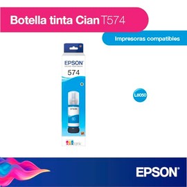 Epson Botella de Tinta Color Cian T574 65 mililitros para Impresora L8050
