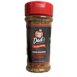 Dad’s Seasonings Tres Padres Ultimate Steak Seasoning – Bold Salt, Pepper & Garlic Blend for Steak, Burgers & Grilled Meats – Savory Spices for that Perfect Meat Crust – Made in USA (5.5 oz)