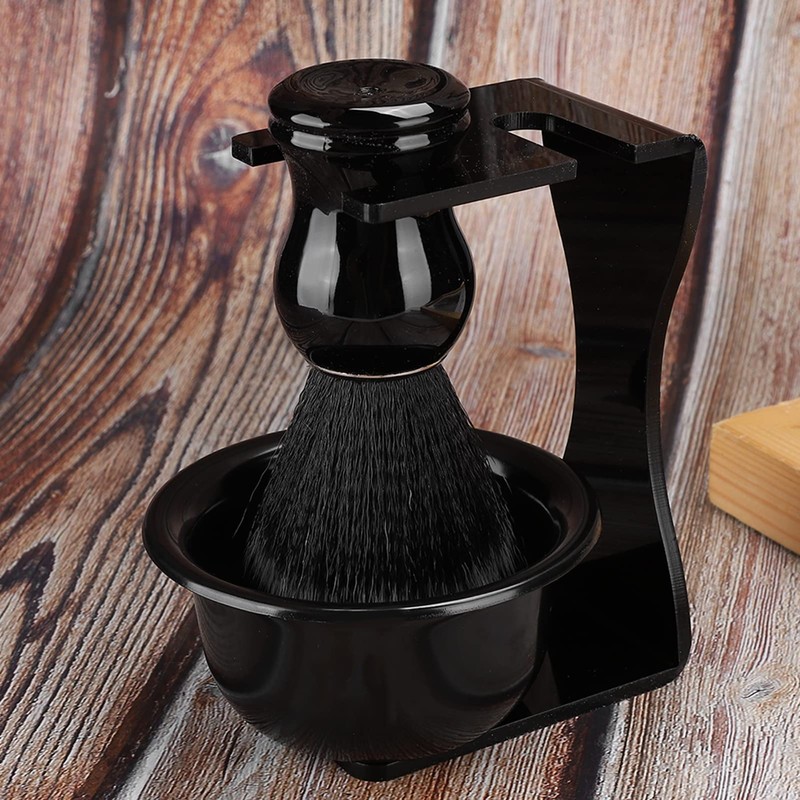 3 Piece Beard Shaving Brush Bowl Stand, Men's Beard Cleaning