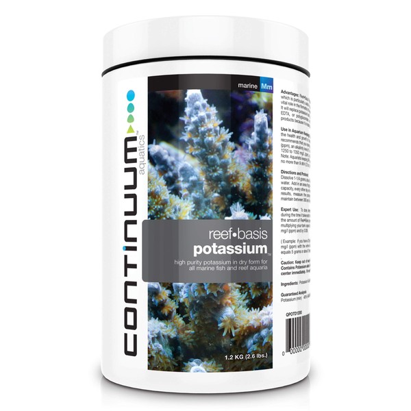 Continuum Aquatics Reef Basis Potassium - Potassium Powder for Marine Fish and Reef Saltwater Aquariums