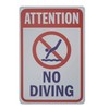 Monifith Funny Safety Signs Attention No Diving Rules Signs Swimming