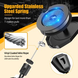 Oaridey Retractable Badge Holder with Belt Clip, Heavy Duty Retractable Keychain with Tactical ID Card Holder (Holds 6 Cards) - 31.5” Retractable Badge Reel Key Chain