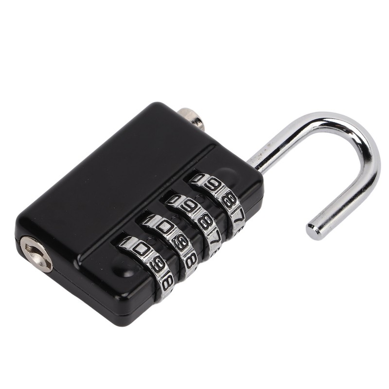 Gym Bag Locker Padlock 4 Digit Combination Zinc Alloy Black