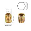sourcing map Wood Furniture M8x15mm Threaded Insert Nuts Interface Hex