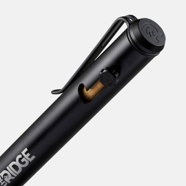 The Ridge Bolt Action Ballpoint Pen | Metal Retractable Compact Writing Instrument | Textured Grip & Internal Pressurized Refill | Royal Black