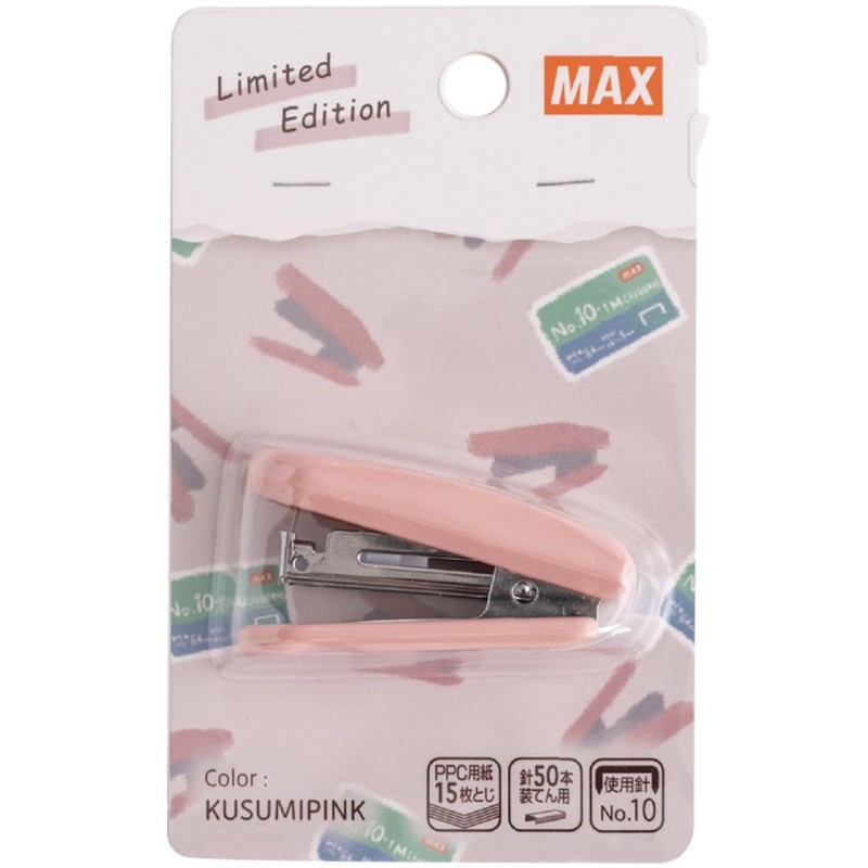 Max HD-10P 15-Sheet Compact Mini Stapler, Dull Pink, HD-10P/KP