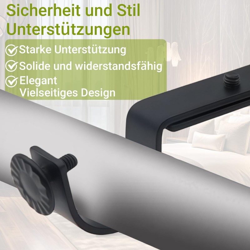 Diffaxy 4 Curtain Brackets Adjustable Metal with Heavy Duty Durable