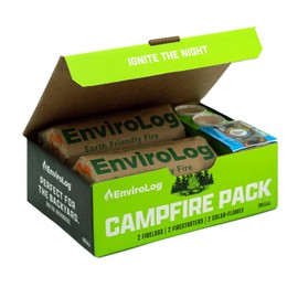 EnviroLog Campfire Pack, 2 Fire Logs, 2 Fire Starters, and 2 Color Flames, for Indoor or Outdoor Fireplace, Fire Pit, Bonfire, and Camping – Safe & Sustainable
