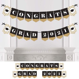 Big Dot of Happiness Gold Tassel Worth The Hassle - 2022 Graduation Party Bunting Banner - Gold Party Decorations - Congrats Grad 2022