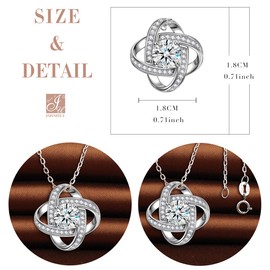 Unendlich U Satellite Series 925 Sterling Silver Women's Necklace with Pendant with Zirconia Necklace Gifts for Wife/Girlfriend/Mother Allergen-Free 45 cm, Silver Cubic Zirconia, Cubic Zirconia