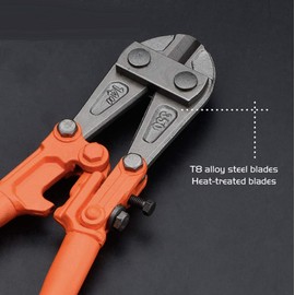 Edward Tools Bolt Cutter 12” - Heavy Duty Forged T8 Steel Blade Cuts Steel Wire, Chain Link Fence, Metal Rods, and Screws - Cutters Ergonomic Rubber Grip Handle