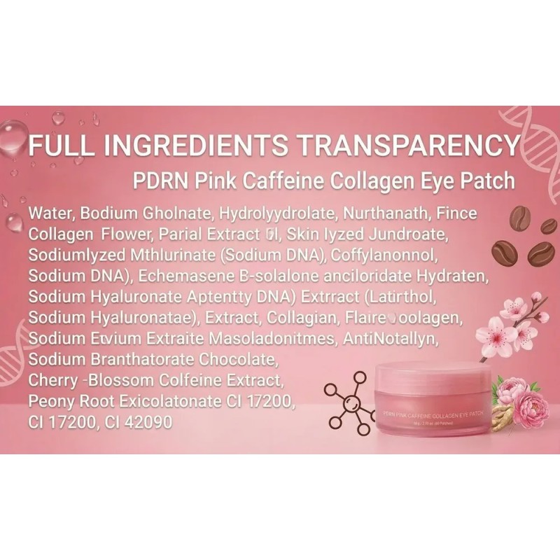 Parches Oculares De Gel Con Colágeno Y Cafeína, Bote Con