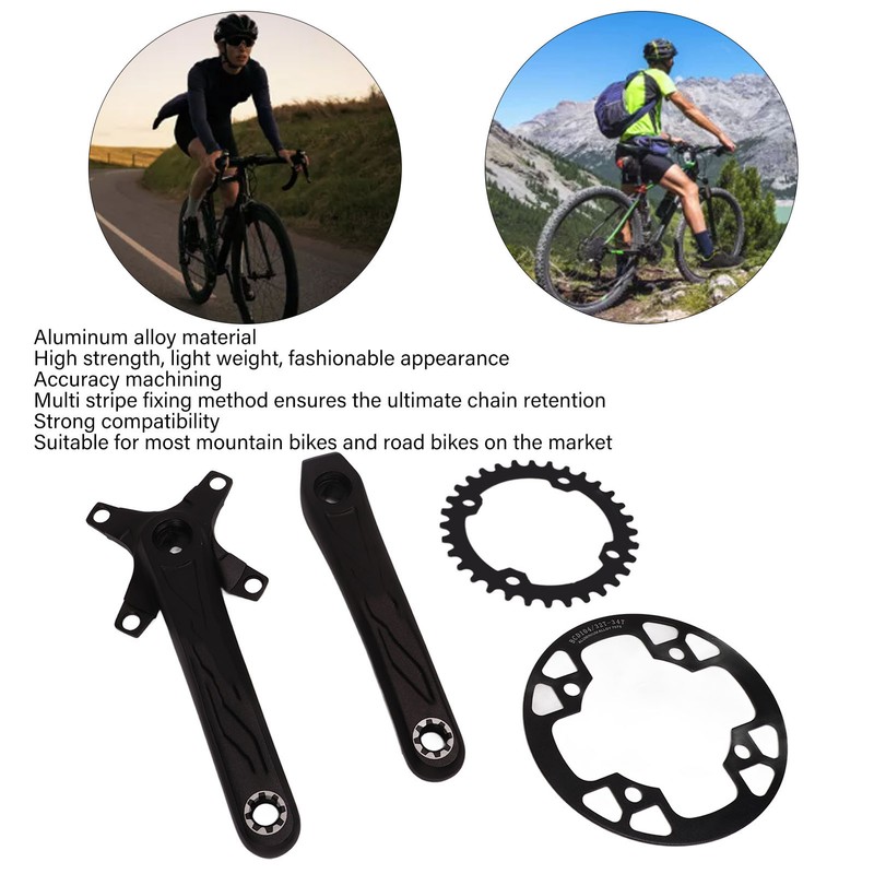 Bicycle Crankset Aluminium Alloy High Strength Lightweight Bicycle Crank Chainring