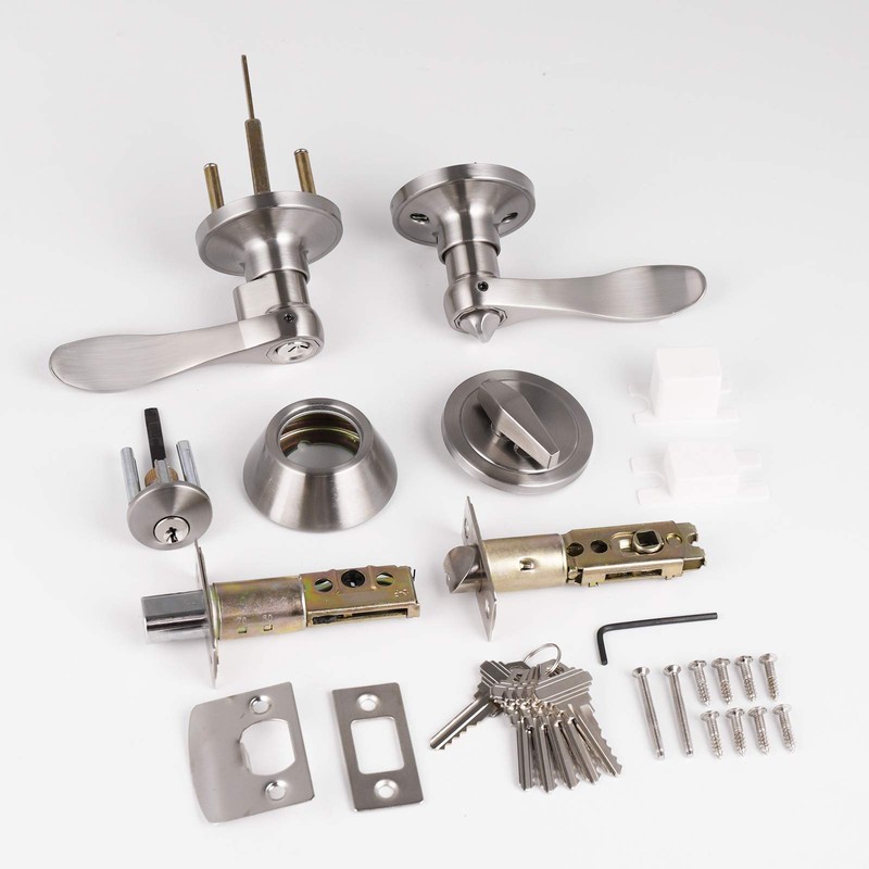 Probrico 4 Set of Satin Nickel Exterior Entry Lever and