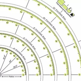Bequilter Arcs & Fans Quilt Circle Cutter Ruler Multifunctional Acrylic Quilting Ruler Cutting Patchwork Ruler with Double Colored Lines for Cutting Cloth Ruler Template Sewing Crafts