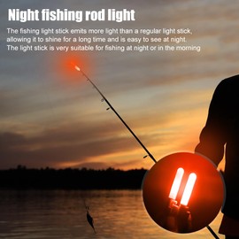 Riisoyu Pack of 5 Fishing Alarm Bells LED Waterproof Glow Sticks Fishing Luminous Glow Sticks with Buckle LED Bite Alarm Rod Tip for Night Fishing Red