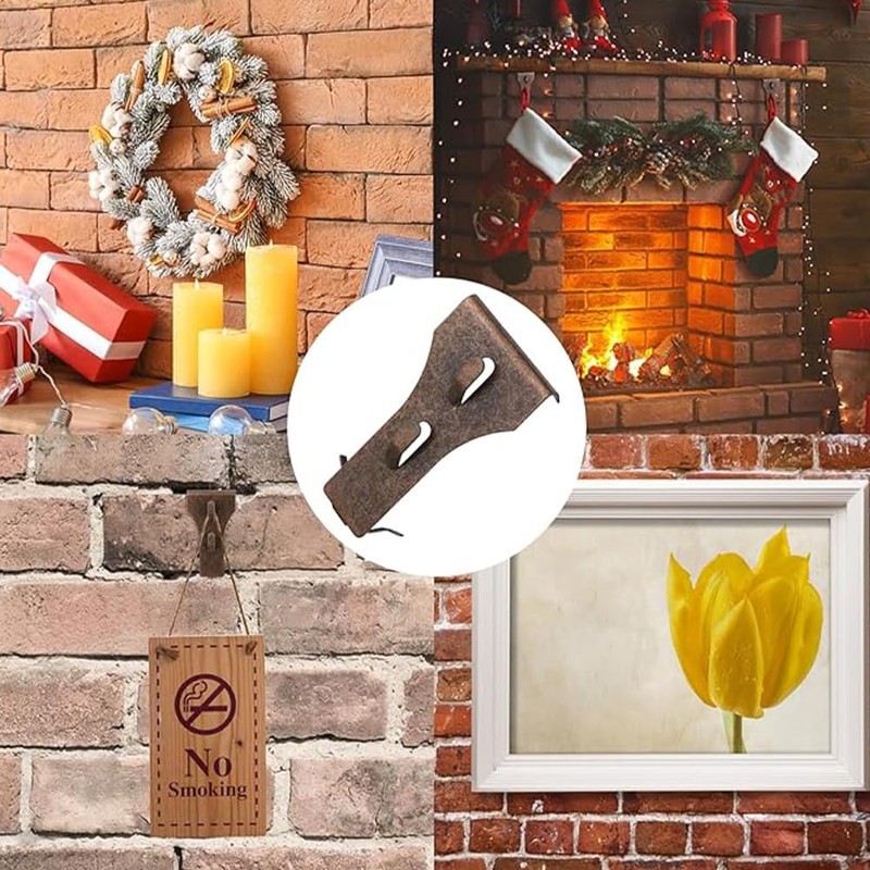 16Pcs Brick Wall Hooks Hangers for Outside Wall Home Decor,Brick