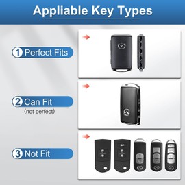 YO&YOYE Compatible with Mazda Key Fob Cover with Keychain Leather Key Case Protector Fit for 2019-2022 Mazda 3, Mazda 3 Hatchback, 2020-2022 Mazda CX-5, CX-30, CX-10 (Model 1, Green)