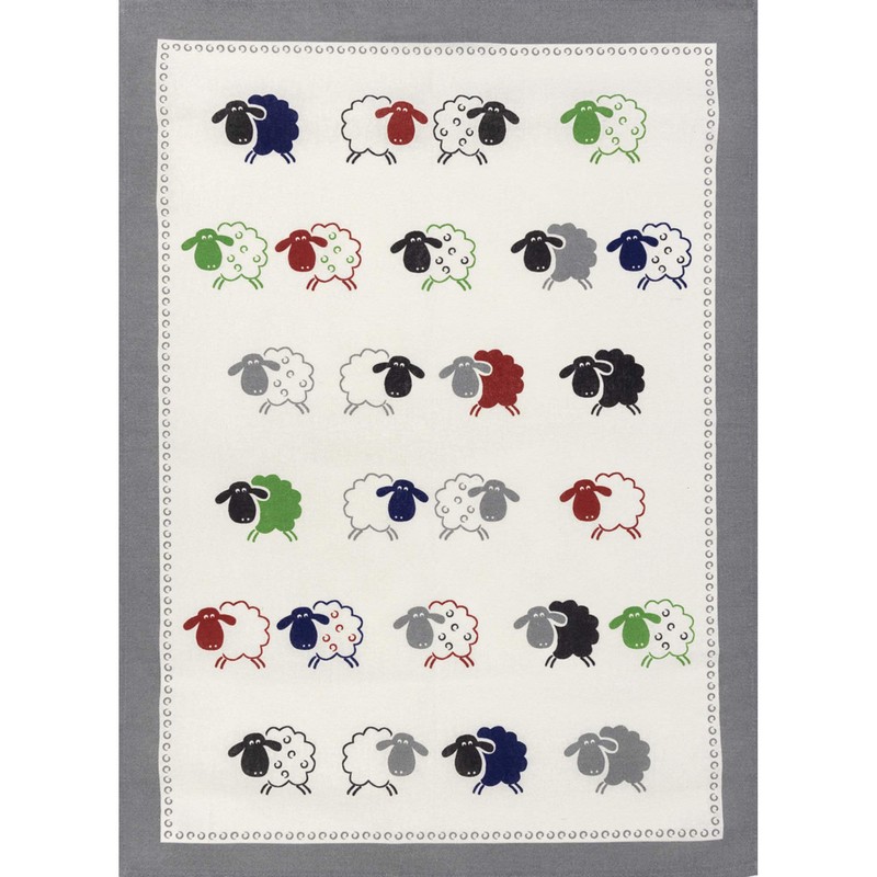 Kracht Tea Towel "Sheep" Pack of 3 Half-Linen Sheep Size