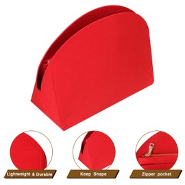 TTdayup Felt Bag Organizer Insert Alma BB Bag in Bag Tote Shell Shaper Handbag Organiser Insert Fits Alma BB/PM insert(Color:Red, Size:Alma BB)