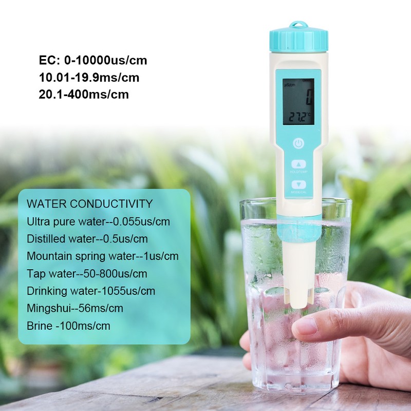 Waterproof Electronic Salinity PH TDS EC ORP Tester Hydrometer Water