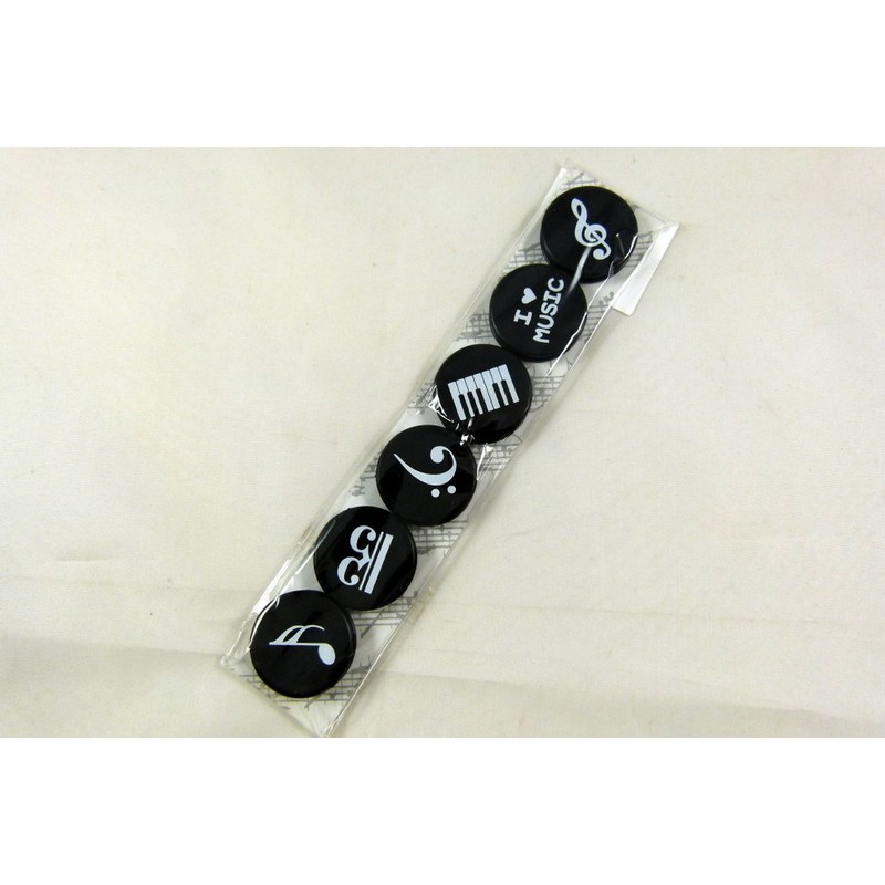 Music Themed 6 pieces 2.5cm dia Music Notes White Board